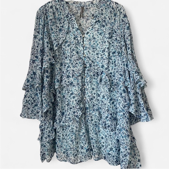 Anthropologie Ruffle Swing Floral Romper - Picture 3 of 6
